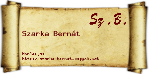 Szarka Bernát névjegykártya